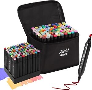 80 Colors Markers Graphic Drawing Painting Alcohol Art Dual Tip Sketch Pens