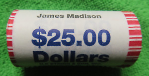 2007 D James Madison Unopened 25 Coin Mint Roll Presidential Gold Dollar