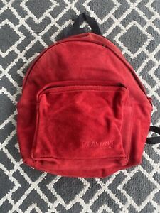 90’s Eastpak RED Fine Suede/Cow Hide  USA made Backpack RARE