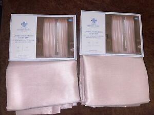 New SET SIMPLY SHABBY CHIC   Pink Pleat CURTAIN PANELS  54 x 84