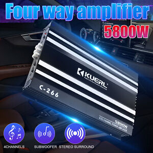 5800W Watt 4 Channel Car Truck Amplifier Stereo Audio Amp Speaker System Device