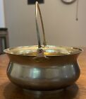 Vintage Brass Bowl Pot with Handle Made In India