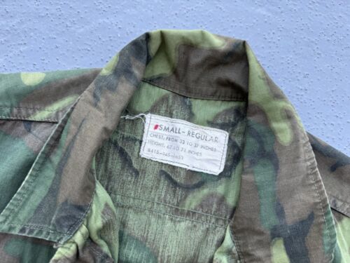 New ListingOriginal Vietnam War Early Pattern Poplin ERDL Camo Jungle Jacket Small Regular