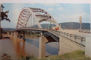 West Virginia WV Wheeling Ohio River Fort Henry Bridge Postcard Old Vintage Card