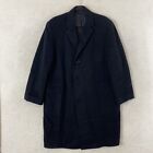 Men's Vintage Overcoat Single Breasted 100% Cashmere Black 42R Made in Austria