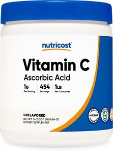 Nutricost Vitamin C Powder (1LB) - Pure Ascorbic Acid