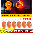 1/2/3/4/6 PCS LED Road Flares Disc Safety Light Flashing Roadside Beacon Warning