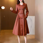 British 2024 Spring New Trench Coat Women's Mid Length Double Breasted Long Coat