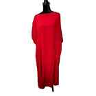 NWT Louiza Babouryan Red Silk Crepe Short Sleeve Maxi Dress Sz M