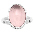Natural Rose Quartz - Madagascar 925 Sterling Silver Ring s.8 Jewelry R-1191