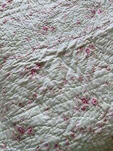 Simply Shabby Chic~63x86 Twin Quilt~Light Mint Green/Floral~Green Lady Rose