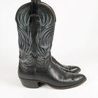 Nocona Men's Black Leather Cowboy Western Boots Embroidered Size 10.5B Texas