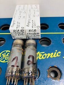 Matched Pair 6BQ5 EL84 RCA Solid Disk Getter Tested Amp Audio Guitar Tube