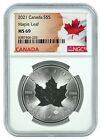 2021 Canada 1oz Silver Maple Leaf NGC MS69 - Flag Label