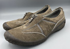 Clarks Privo Suede Brown Slip On Loafers Zip Women’s Shoes 8.5