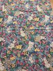 Handmade Blue Easter TableCloth Floral 65”x47” Rectangle Rabbits Eggs