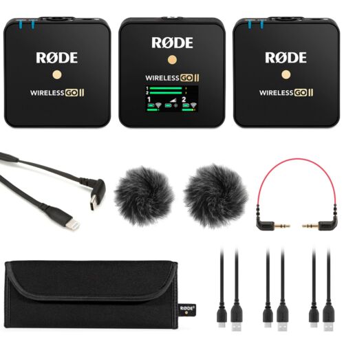 Rode Wireless GO 2 Dual Compact Digital Wireless Microphone System and Rode SC15