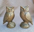 Vintage Set of Brass Owl Statues Figurines 6 1/4