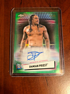 2021 Topps Chrome WWE DAMIAN PRIEST Green Refractor AUTO 25/99 #A-DP