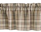 New Country Farmhouse TAN CREAM RED GREEN PLAID VALANCE Curtains Topper