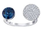 Swarovski Forward Open Ring Montana Blue Crystal Size 55(7) 58(8) New Box $129