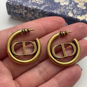 Metallic cd hoop earrings