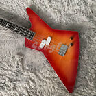 4String Red Explorer Electric Bass Guitar Mahoagny Body&Neck Solid Body in Stock