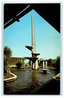 Turlock California CA, Divine Gardens Inn Hotel Water Fountain Vintage Postcard