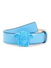 $525 Mens VERSACE Medusa Leather Belt Light Blue 105 US 42