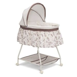 Deluxe Sweet Beginnings Bedside Bassinet - Portable Crib with Lights and Sounds