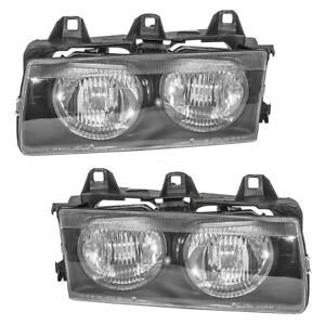 Headlights Pair fits 1992-1999 BMW 3 Series E36 Headlamps Lens w/ Housing Set (For: BMW)