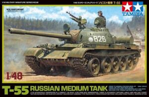 Tamiya 32598 1:48 Russian T55 Medium Military Tank Model Kit