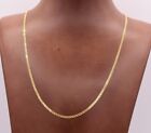 2mm Bismark Bizmark Chain Necklace 14K Yellow Gold Plated Silver 925 ITALY