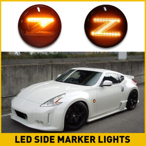 FOR 2009-2020 NISSAN 370Z AMBER SEQUENTIAL LED FENDER SIDE LIGHT CAR ACCESSORIES