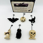 6 Vtg Bethany Lowe Halloween Ornaments in Box Ghost Cat Owl Pumpkin Skeleton Bat