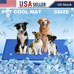 Pet Cooling Mat Self Cool Cooling Gel Mat Pet Dog Cat Heat Relief non-Toxic Blue