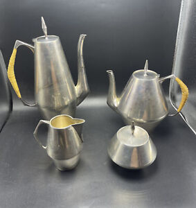 Reed & Barton Vintage Sterling Silver The Diamond Pattern Modernist Tea Set