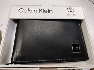 NWT Calvin Klein Black color leather bifold RFID wallet Men