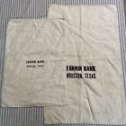 Bank Bags Canvas Money Bag Fannin Bank Houston Texas Vintage 16x23 19x30