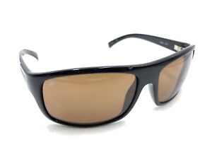 Serengeti RARE Coppa 7249 Polarized Black Rectangle Sunglasses Brown Lens Italy