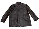 Terry Lewis Men’s Brown Leather Jacket Classic Luxuries Coat Size XXL