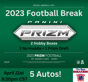 Indianapolis Colts 2023 Prizm Football 2 Box Team Break No Huddle + DP 5 AUTOS