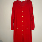 Vintage Helen Hsu Long Red Cardigan Jacket Size Handmade XL