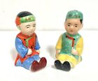 Vintage Oriental Boy and Girl Salt and Pepper Shakers Made in Japan