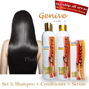 Pack 3: Genive Shampoo Conditioner Serum Long Hair Fast Growth x 3 Times Faster