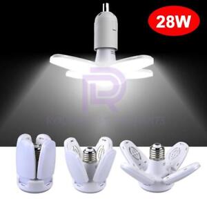 1-4Pack 28W 30000LM Deformable LED Garage Light bright Shop Ceiling Light Bulb