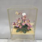 Vintage Acrylic/Lucite Music Box With Purple Orchards and Rotating Butterflies