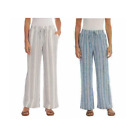 NEW Briggs Women's Linen Blend Pull-on Pants Pockets & Drawstring P1
