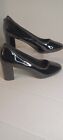 Anne Klein Pumps Shoes Black Patent Leather Size 9 M Heel Round Toe 3