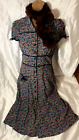 Vintage Betsey Johnson Berries & Leaves puff sleeves spring summer Dress